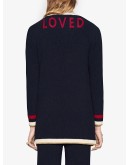 embroidered oversized knitted cardigan