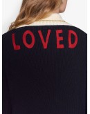 embroidered oversized knitted cardigan