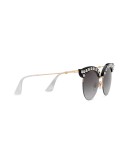 black cat eye acetate sunglasses with pearls