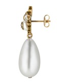 Bee earrings with drop pearls