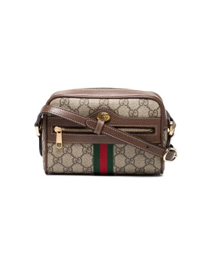 Brown Ophidia GG Supreme mini bag