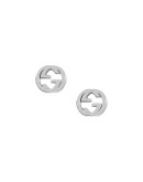 Silver interlocking G earrings