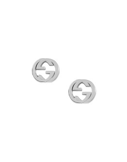 Silver interlocking G earrings