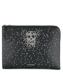 embellished skull clutch bag