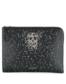 embellished skull clutch bag