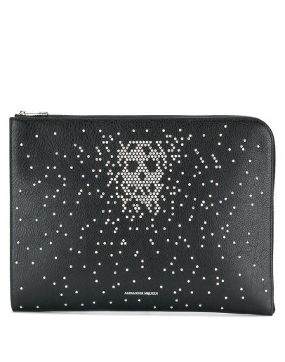 embellished skull clutch bag