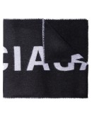 black large logo wool scarf