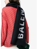 black large logo wool scarf