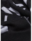 black large logo wool scarf