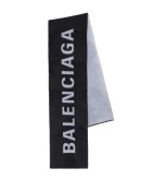 black large logo wool scarf