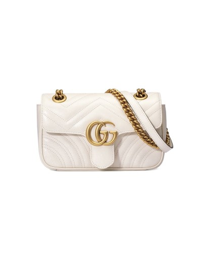 white GG Marmont matelassé mini bag 