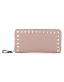 Rockstud zip-around wallet