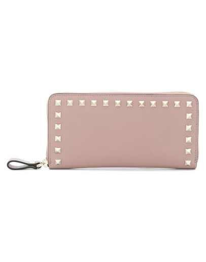 Rockstud zip-around wallet