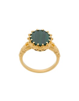 malachite large floris ring