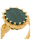 malachite large floris ring