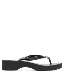 logo plaque low-heel flip flops