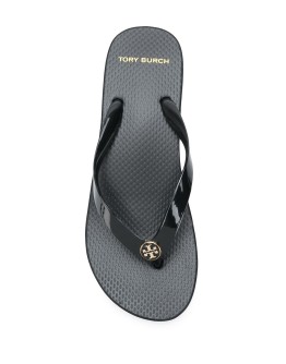 logo plaque low-heel flip flops