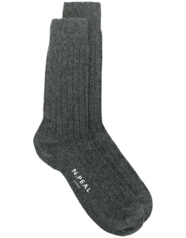 logo-print knit socks