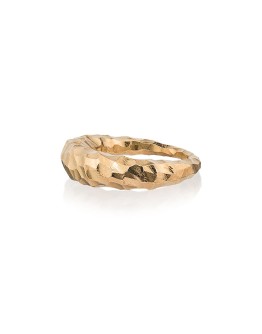 Fat Snake carved gold vermeil ring