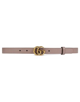 Leather belt with Double G buckle 