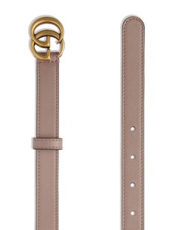 Leather belt with Double G buckle 
