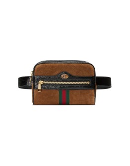 brown Ophidia small suede belt bag 