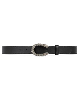 Leather belt with crystal Dionysus buckle