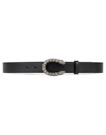 Leather belt with crystal Dionysus buckle