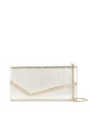 champagne Emmie leather clutch bag