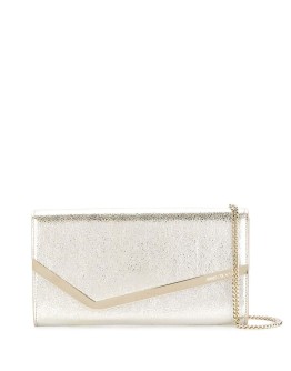 champagne Emmie leather clutch bag