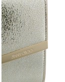 champagne Emmie leather clutch bag