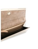 champagne Emmie leather clutch bag
