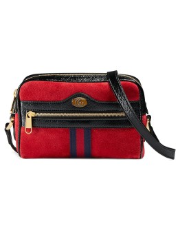 red Ophidia suede mini bag