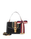 black Sylvie GG velvet small shoulder bag