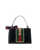 black Sylvie GG velvet small shoulder bag