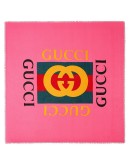 Gucci logo modal silk shawl