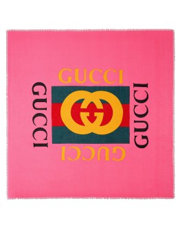 Gucci logo modal silk shawl