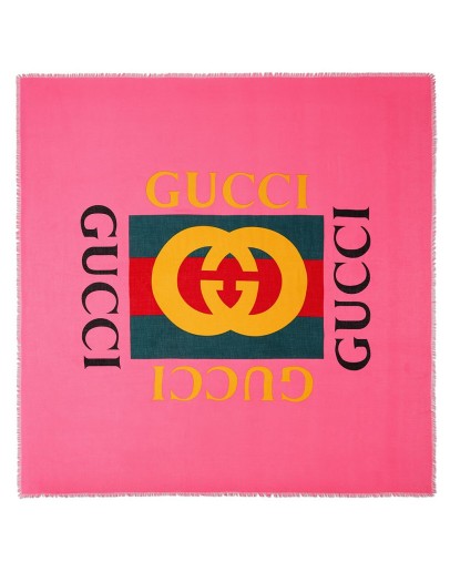 Gucci logo modal silk shawl