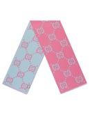 GG jacquard wool silk scarf