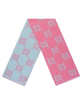 GG jacquard wool silk scarf