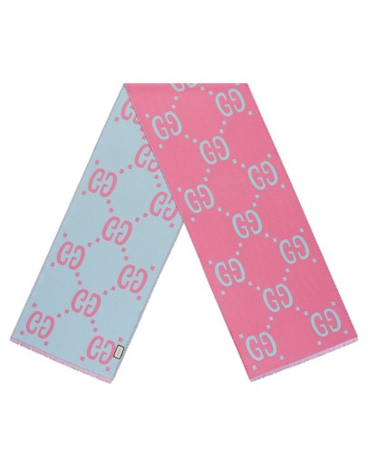 GG jacquard wool silk scarf