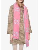 GG jacquard wool silk scarf