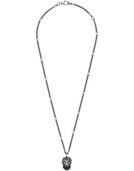 Lion head necklace with crystal
