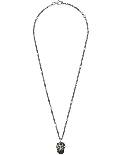 Lion head necklace with crystal