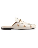 Princetown embroidered leather slipper