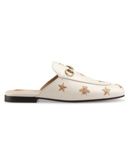 Princetown embroidered leather slipper