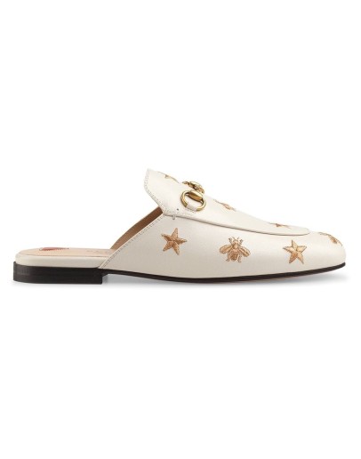 Princetown embroidered leather slipper