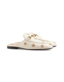 Princetown embroidered leather slipper