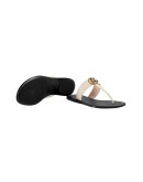 Leather thong sandals with Double G