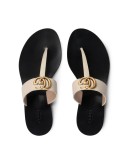 Leather thong sandals with Double G
